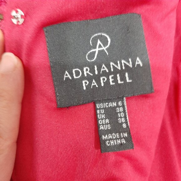 🔥 Adrianna Papell pink lace couture low back coquette pleated flare dress - Picture 7 of 16